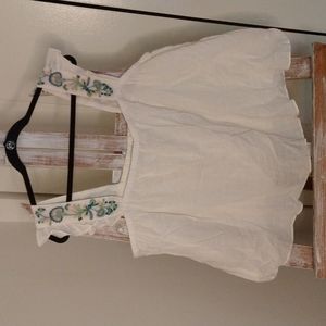 Madewell White Camisole with Floral Embroidery